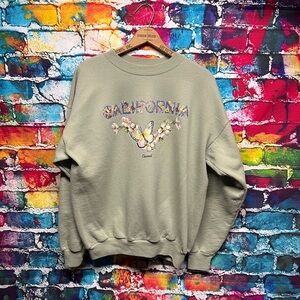 Vintage Nature Sweatshirt Butterfly California 90s Large